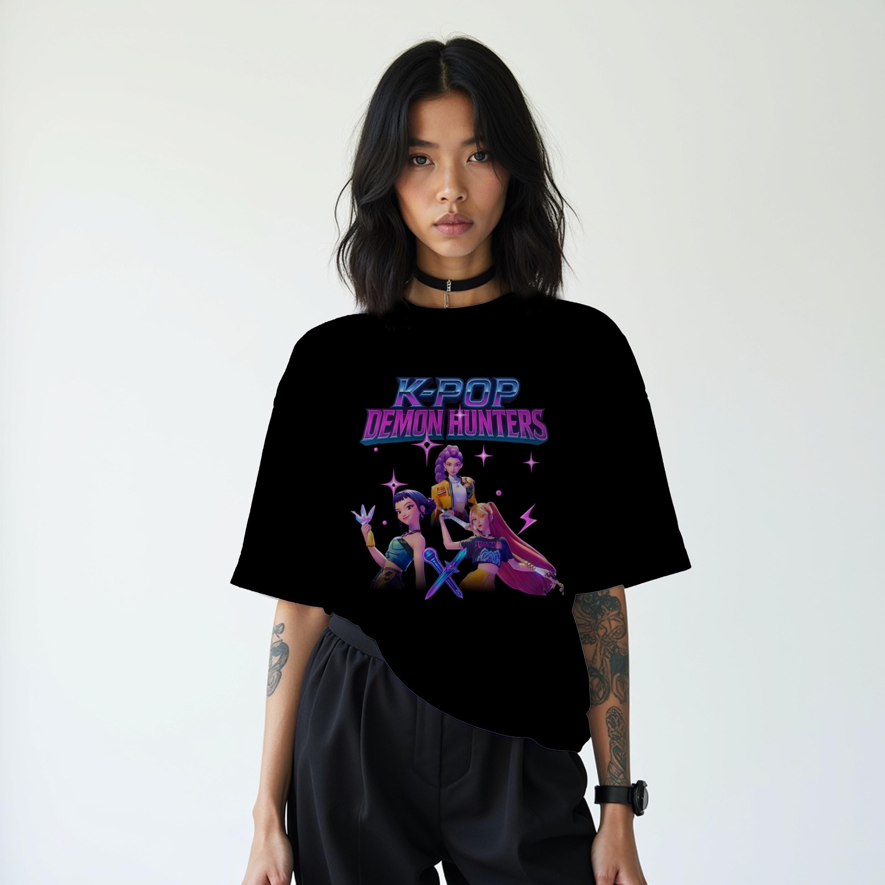 Kpop Demon Hunters T Shirt, Comfort Colors Tee, Huntrix Girl Shirt, Gift for Kpop Fan, Mira Rumi Joey, Idol Group, Huntrix Merch