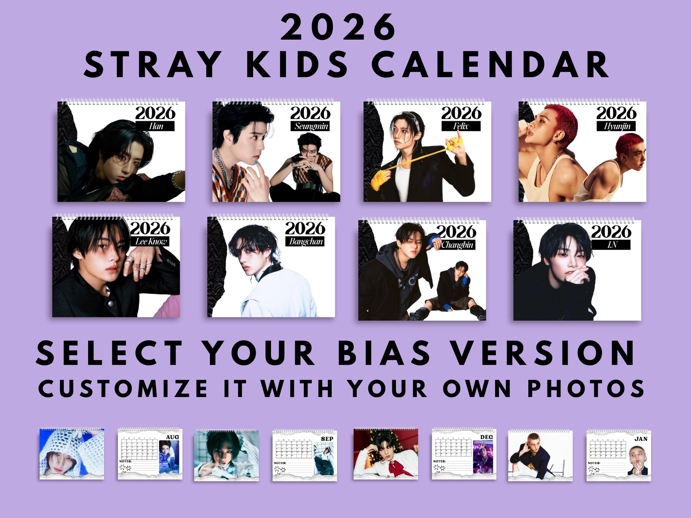 Custom 2026 Hyunjin Stray kids calendars