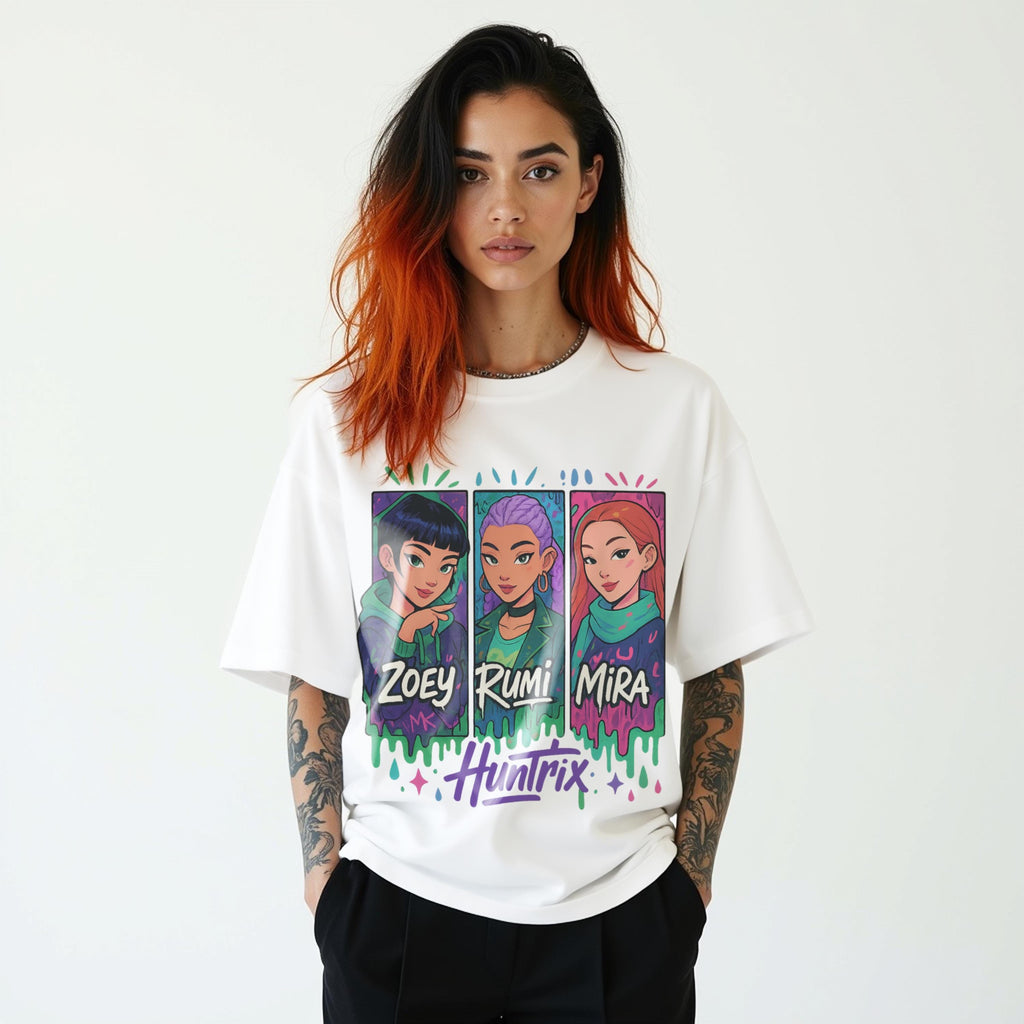 Kpop Demon Hunters T Shirt, Comfort Colors Tee, Huntrix Girl Shirt, Gift for Kpop Fan, Mira Rumi Joey, Idol Group, Huntrix Merch