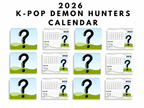 kpop demon hunters wall calendar