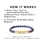 Custom Kpop engraved Bracelet ,Engraved Stainless Steel Bar