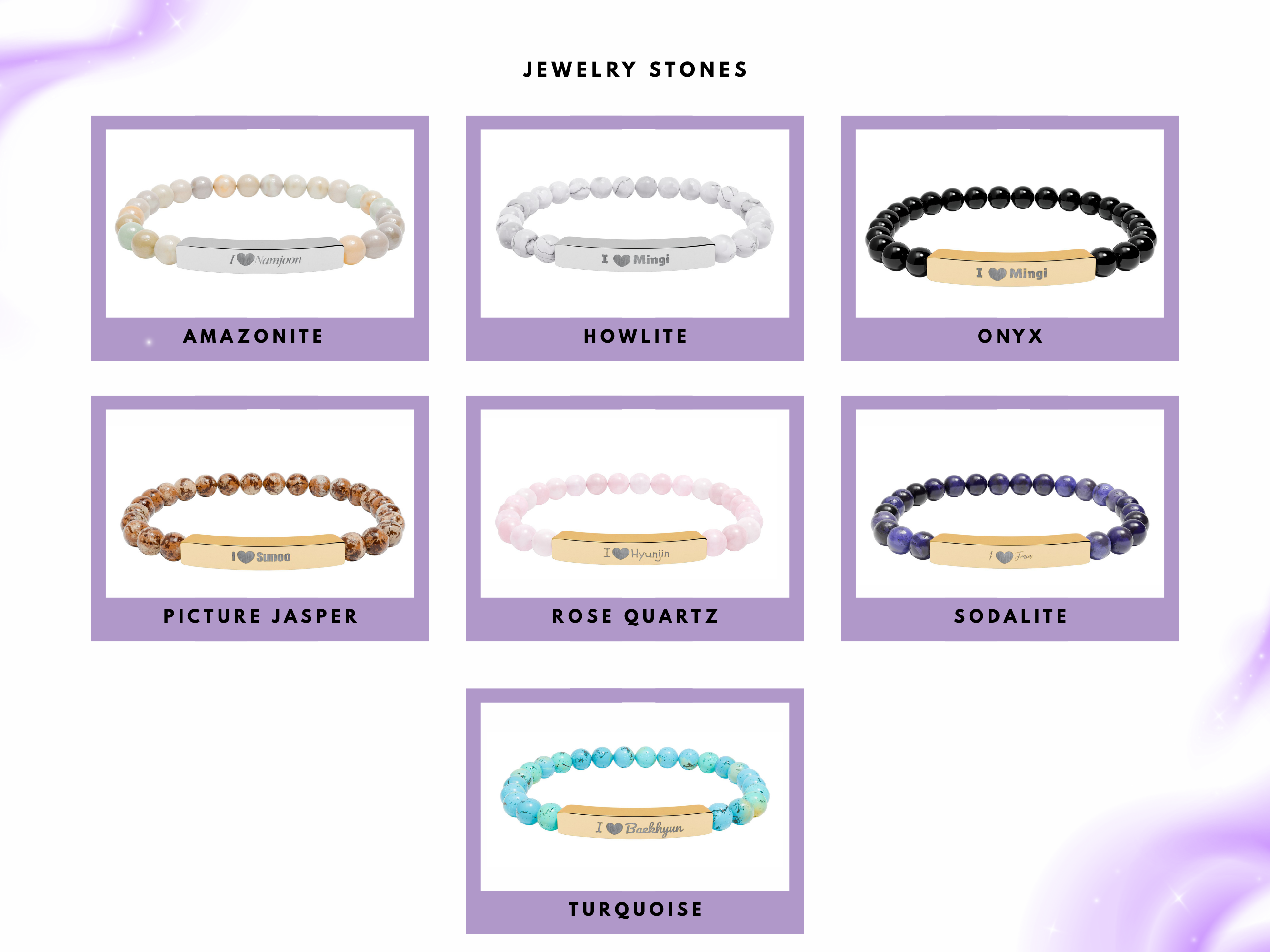 Custom Kpop engraved Bracelet ,Engraved Stainless Steel Bar