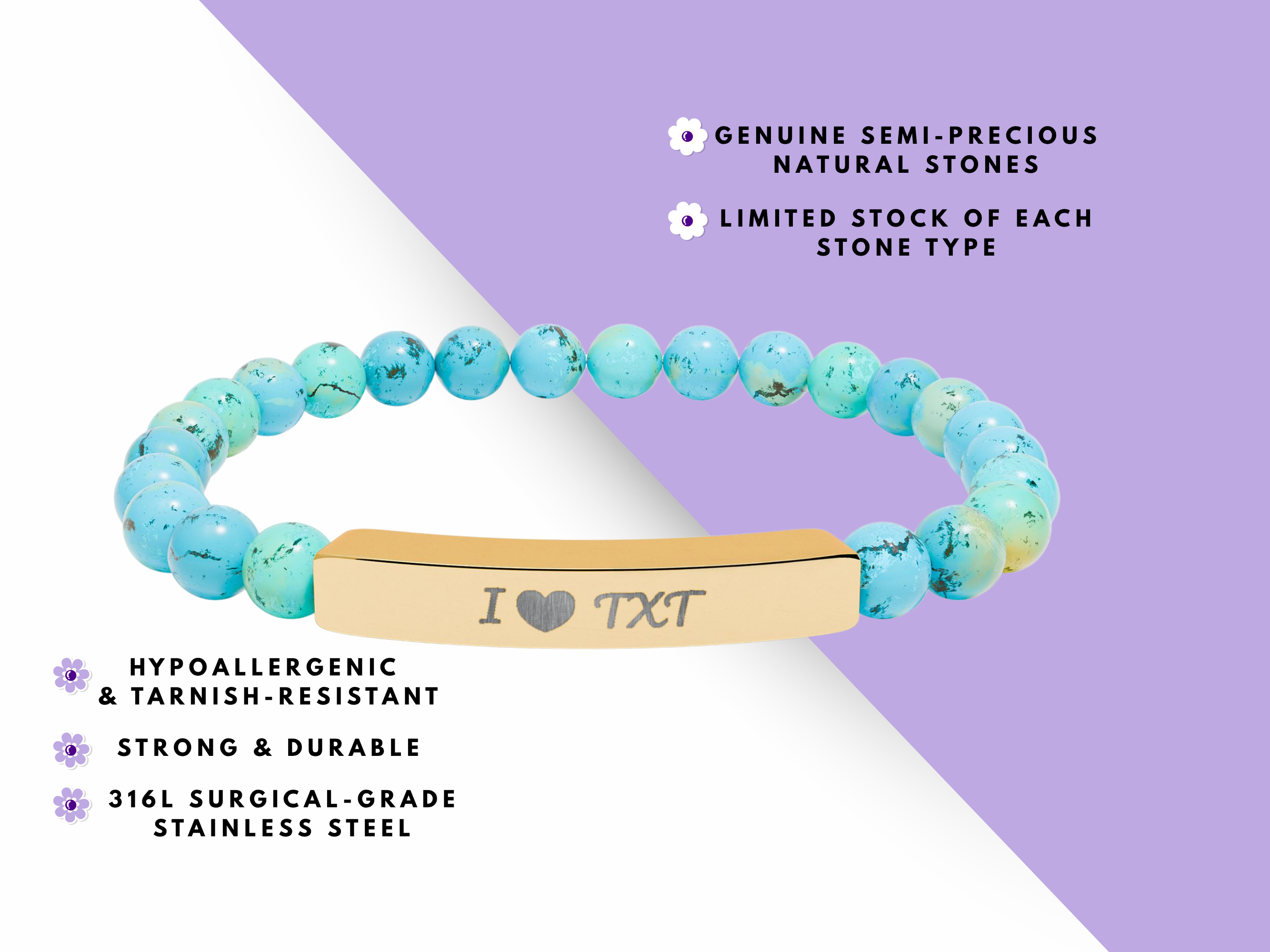 Custom Kpop engraved Bracelet ,Engraved Stainless Steel Bar