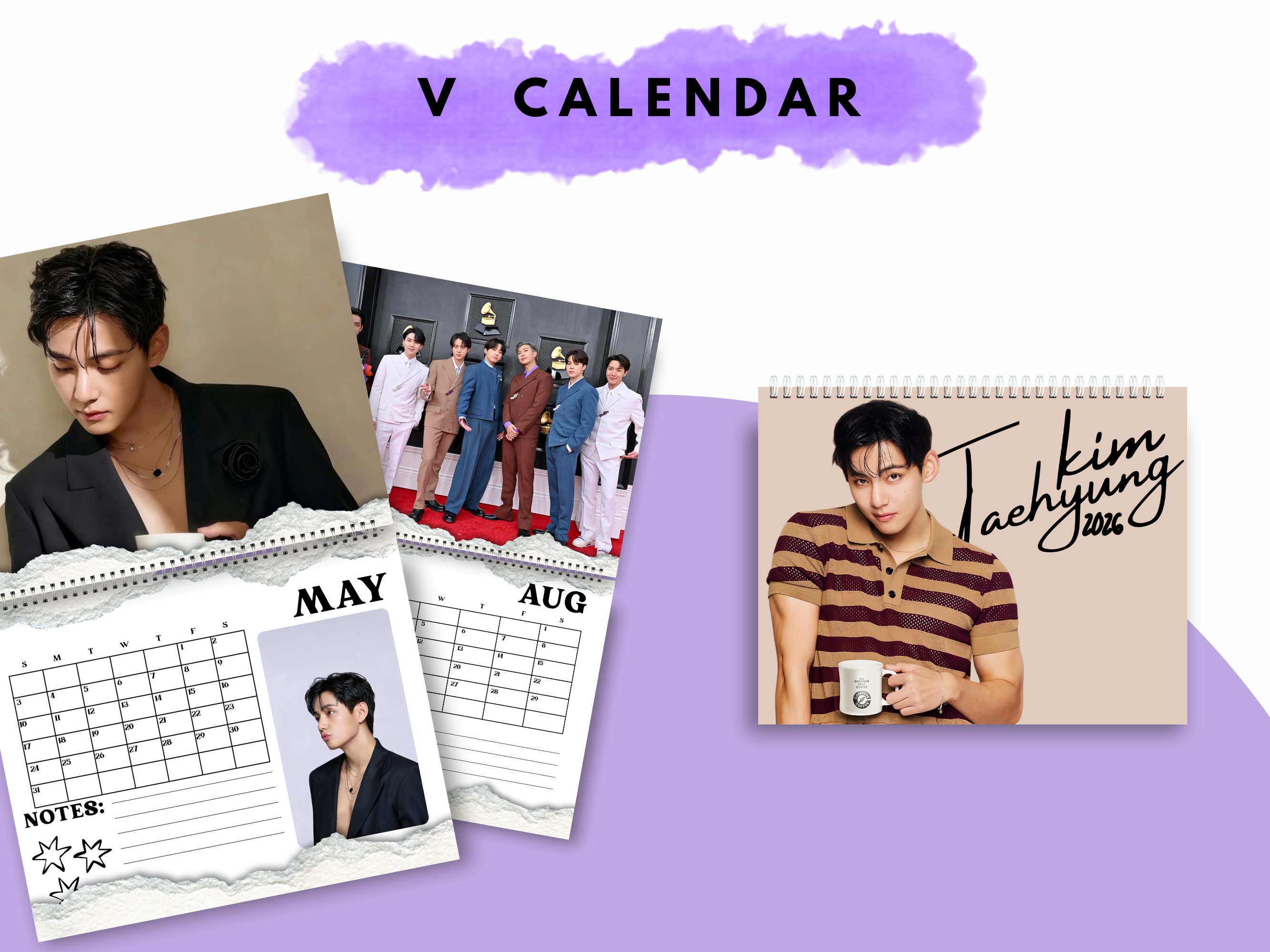 Custom 2026 Bts v calendar for army , for kpop fans