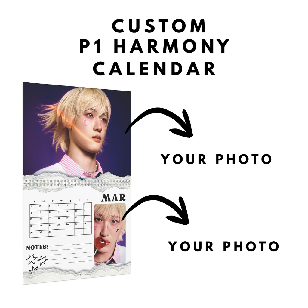 P1 harmony calendar 2026 , wall calendar for kpop fans