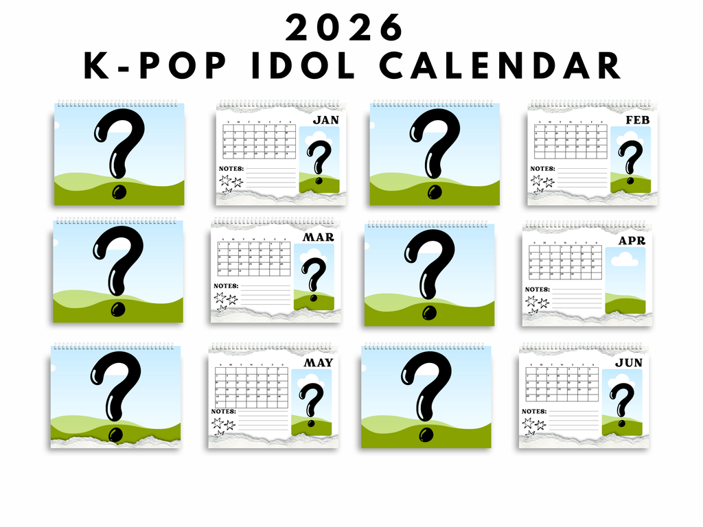 P1 harmony calendar 2026 , wall calendar for kpop fans