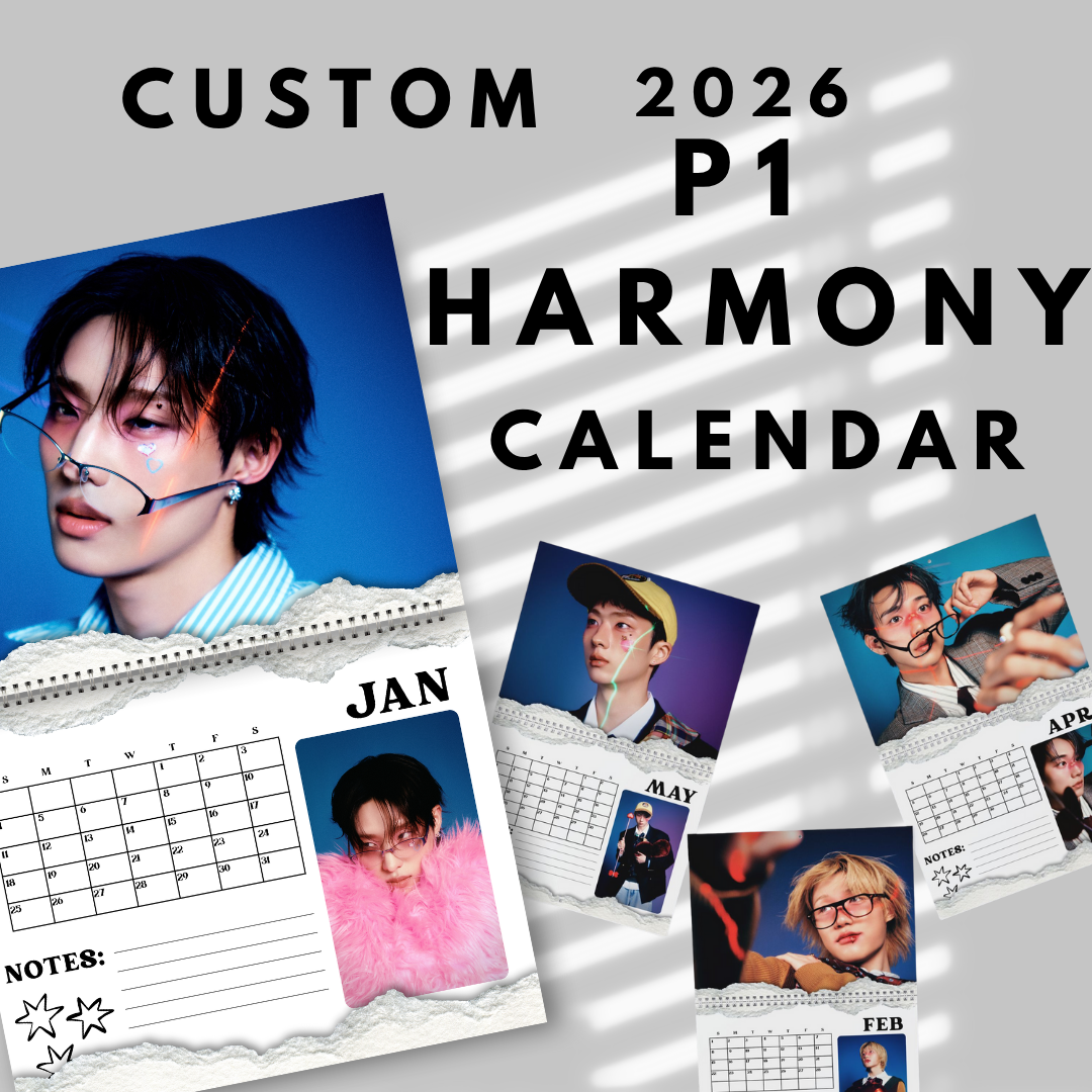 P1 harmony calendar 2026 , wall calendar for kpop fans
