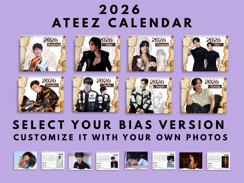 Custom 2026 Ateez wall Calendar