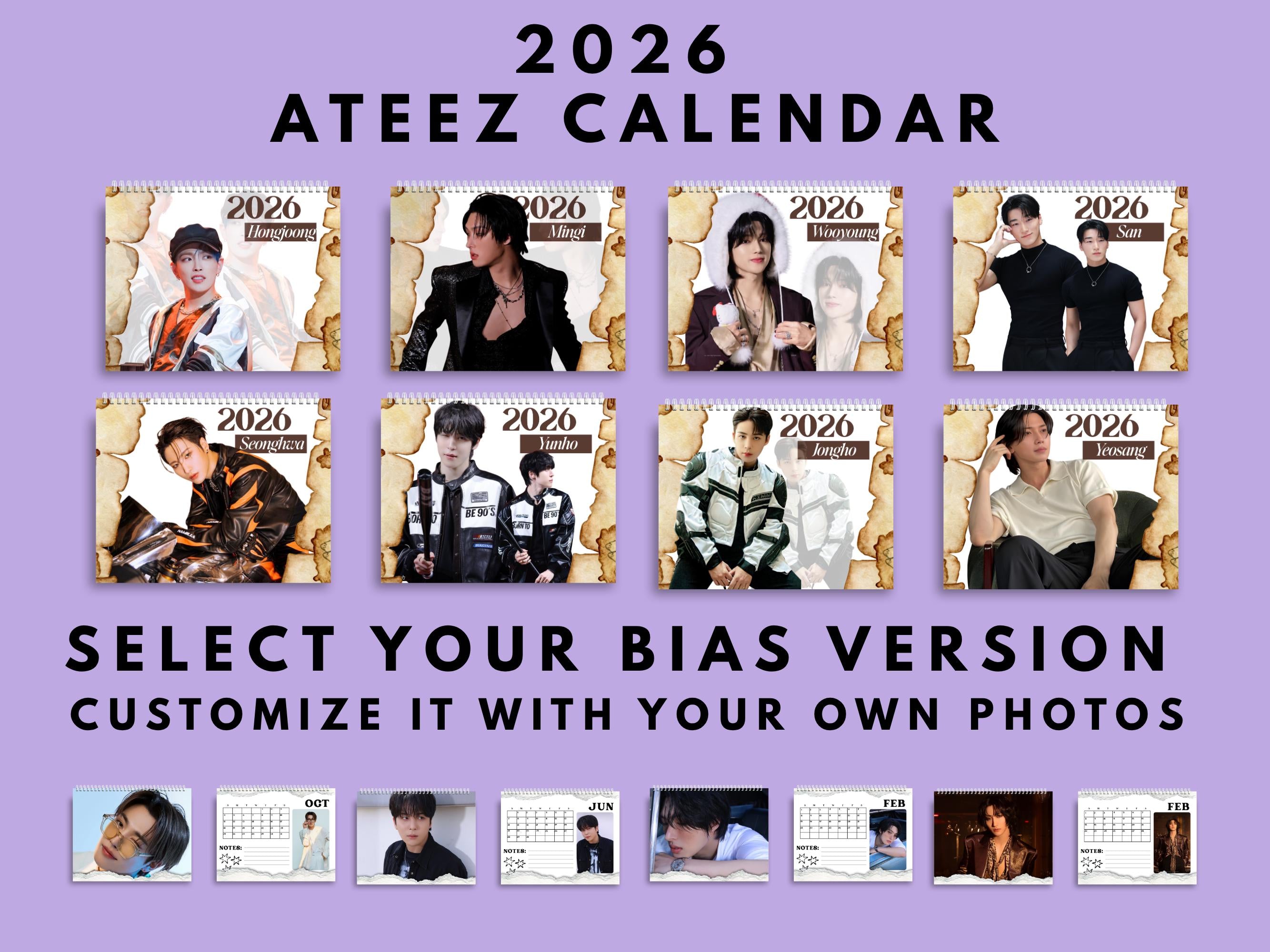 Custom 2026 Ateez wall Calendar