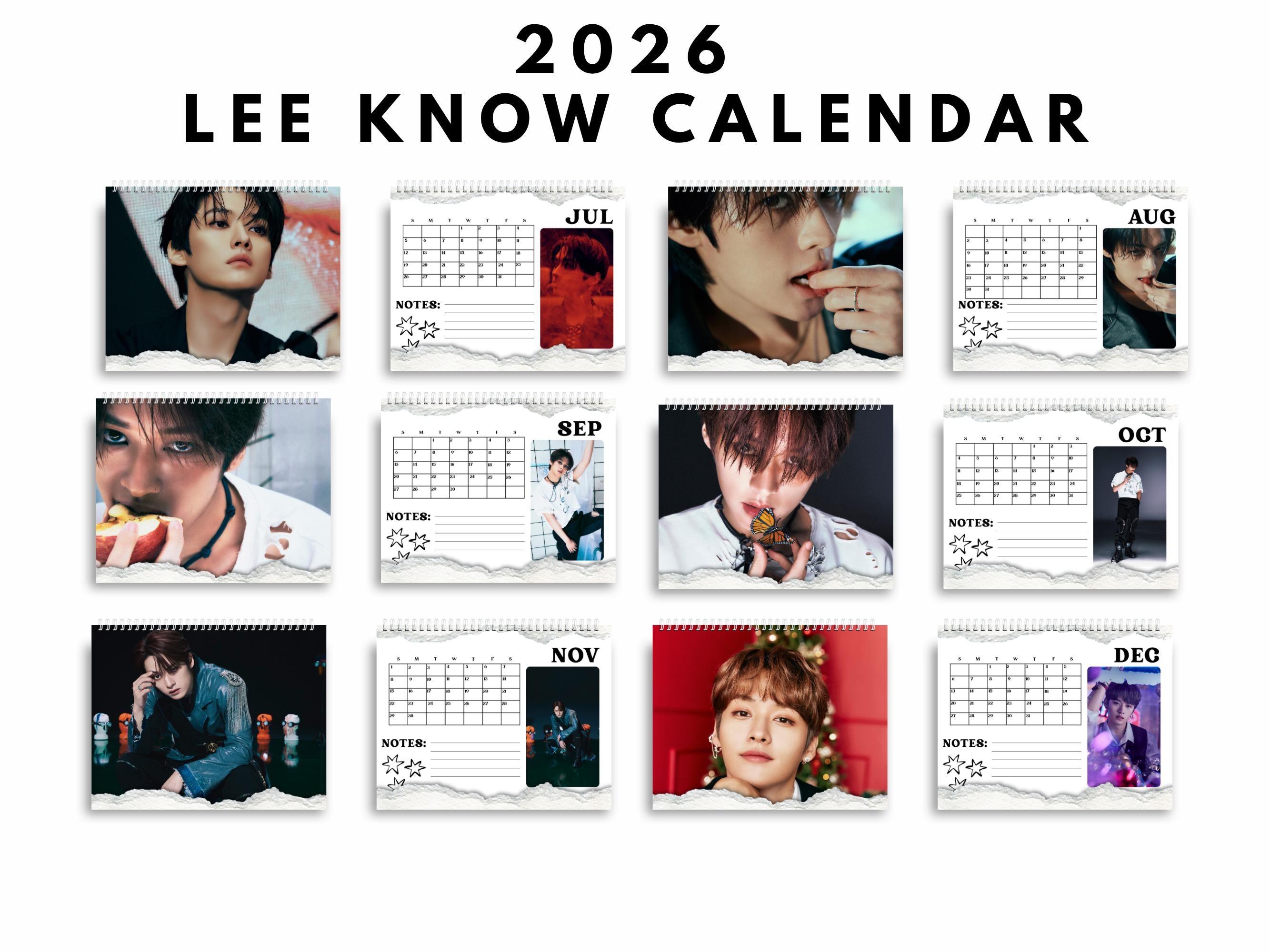 Custom 2026 Lee know Stray kids calendar