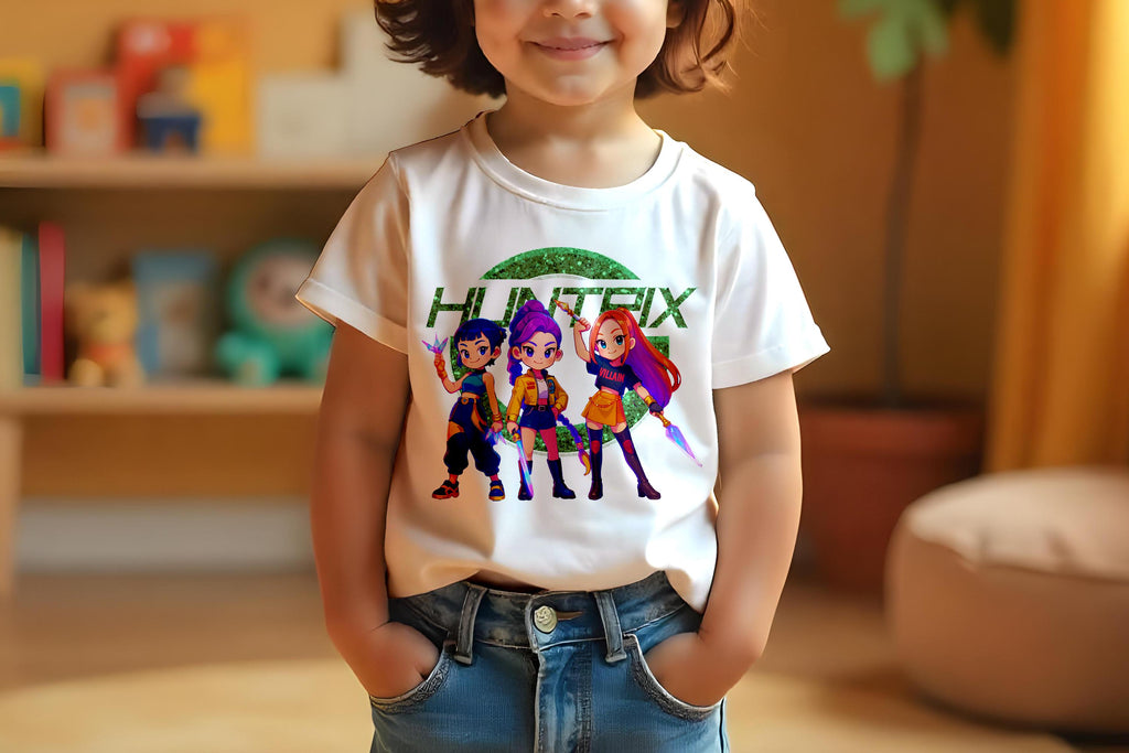 Custom Huntrix Demon Hunters T Shirts, First Day of Kindergarten Shirt, Back to School Outfit, Kids T Shirts, Birthday Gift for Kid