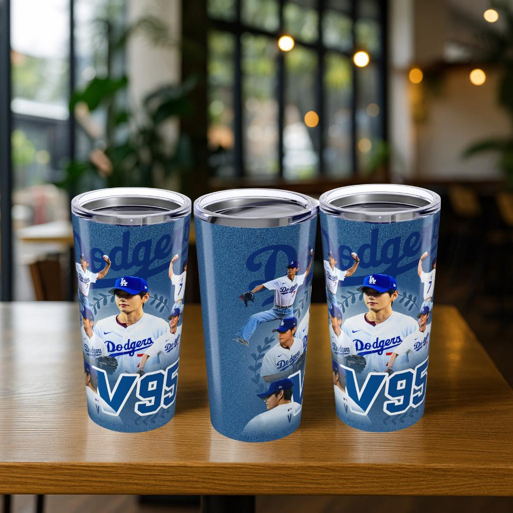 BTS V Dodgers Tumbler: Kpop Stainless Steel 20oz