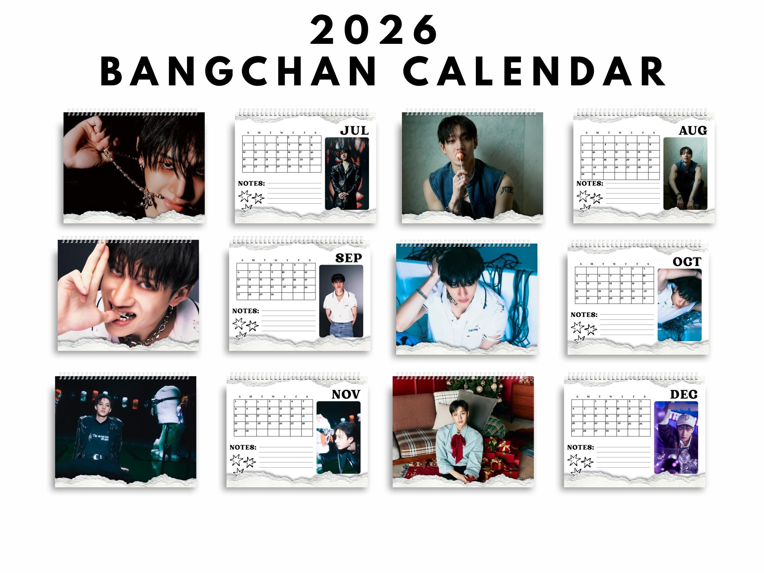 Custom 2026 Bangchan Stray kids calendar