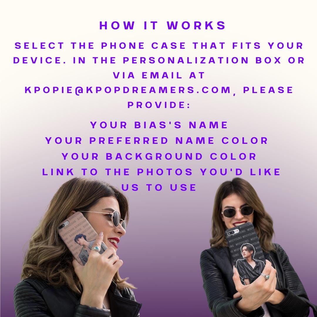CUSTOMIZABLE Kpop Bias Phone Case, Kpop Aesthetic Phone Case, Custom Phone Cases, Personalized Phone Case
