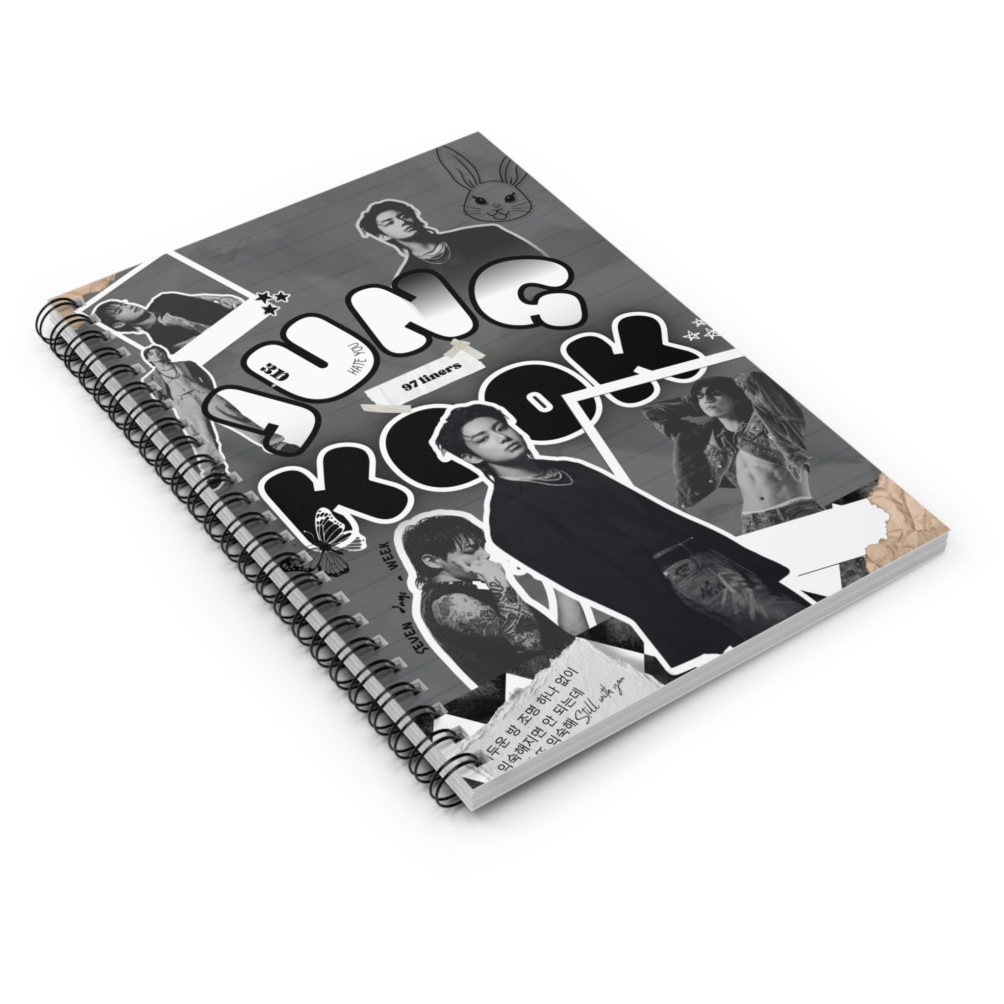 Jungkook Spiral Notebook | Kpop Journal for BTS Fans | 118 Page Ruled Notebook