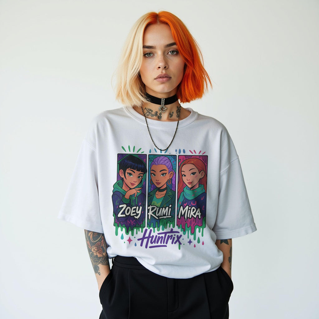 Kpop Demon Hunters T Shirt, Comfort Colors Tee, Huntrix Girl Shirt, Gift for Kpop Fan, Mira Rumi Joey, Idol Group, Huntrix Merch