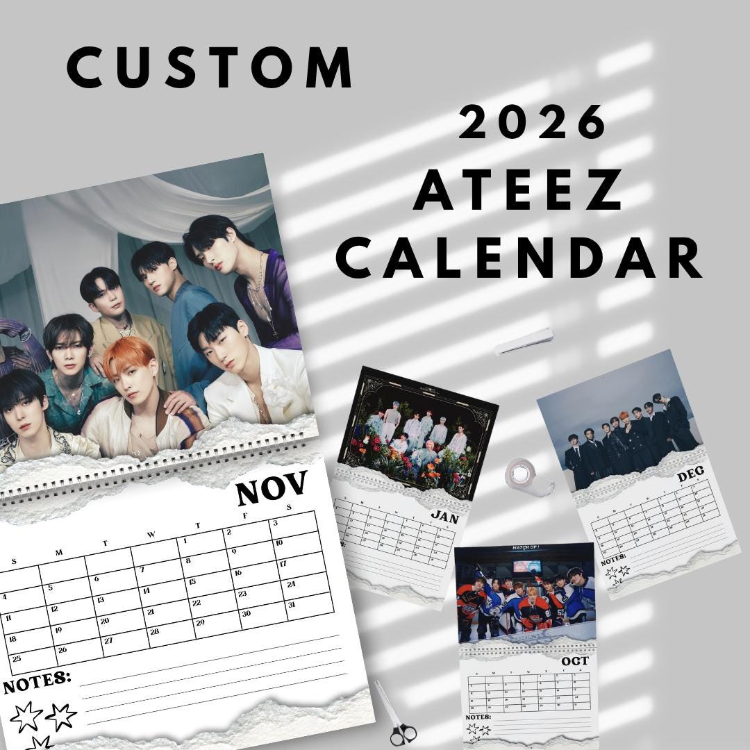 Custom 2026 Ateez wall Calendar