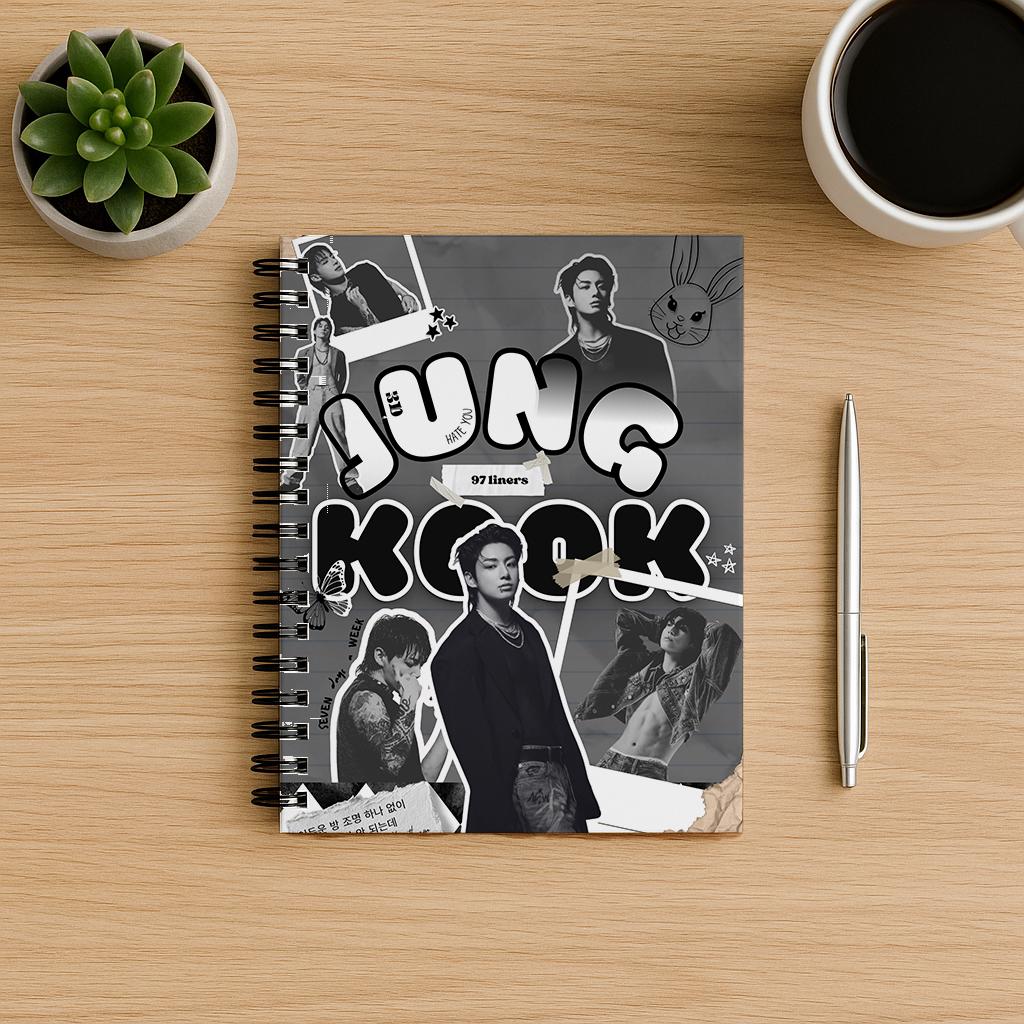 Jungkook Spiral Notebook | Kpop Journal for BTS Fans | 118 Page Ruled Notebook