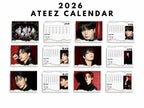 Custom 2026 Ateez wall Calendar