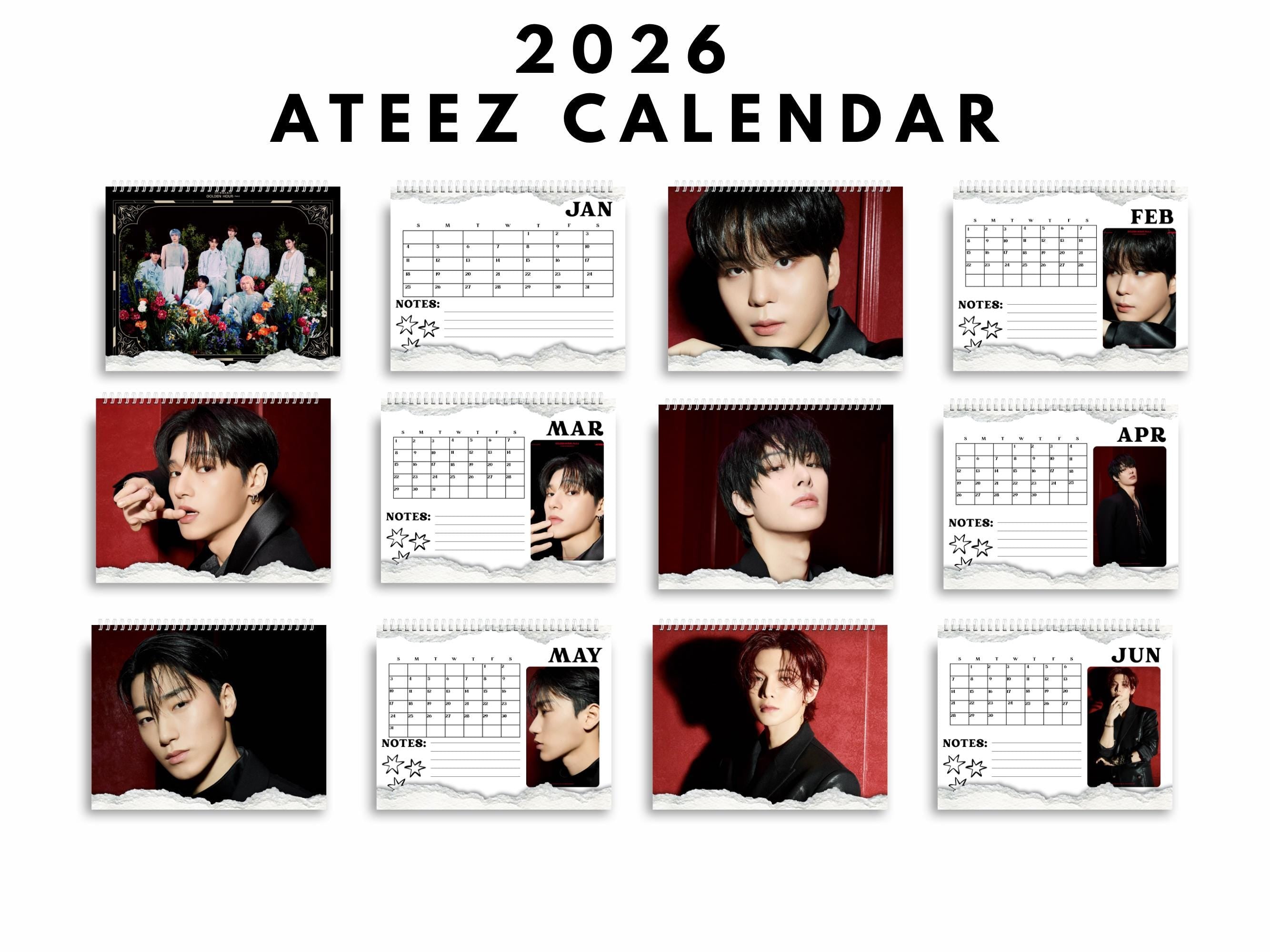 Custom 2026 Ateez wall Calendar