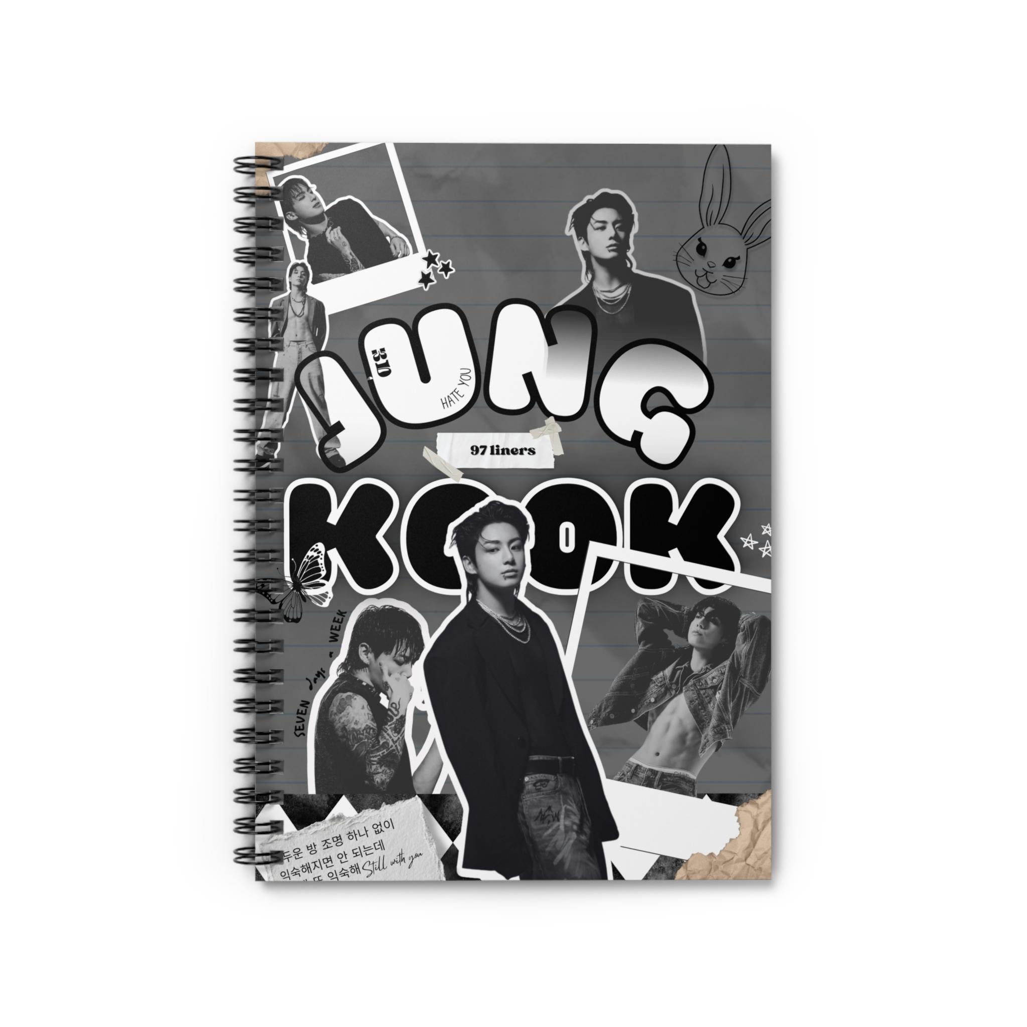 Jungkook Spiral Notebook | Kpop Journal for BTS Fans | 118 Page Ruled Notebook