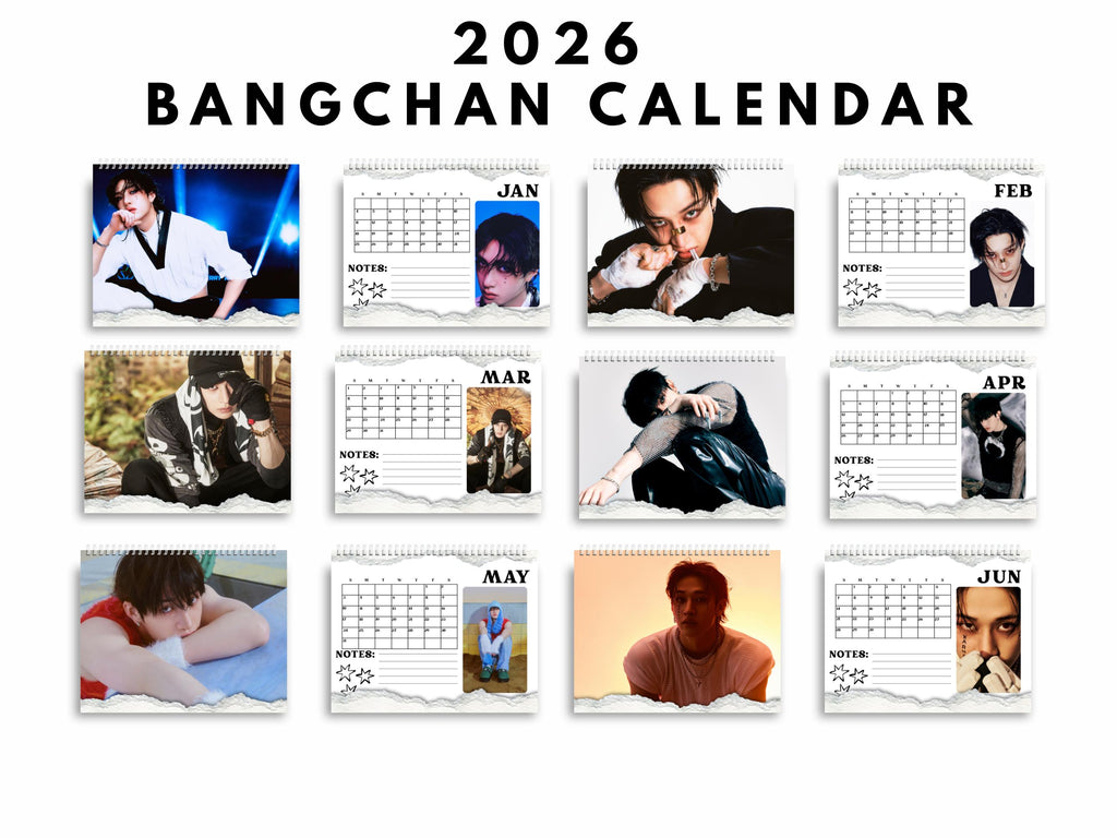 Custom 2026 Bangchan Stray kids calendar