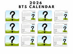 Bts wall calendar