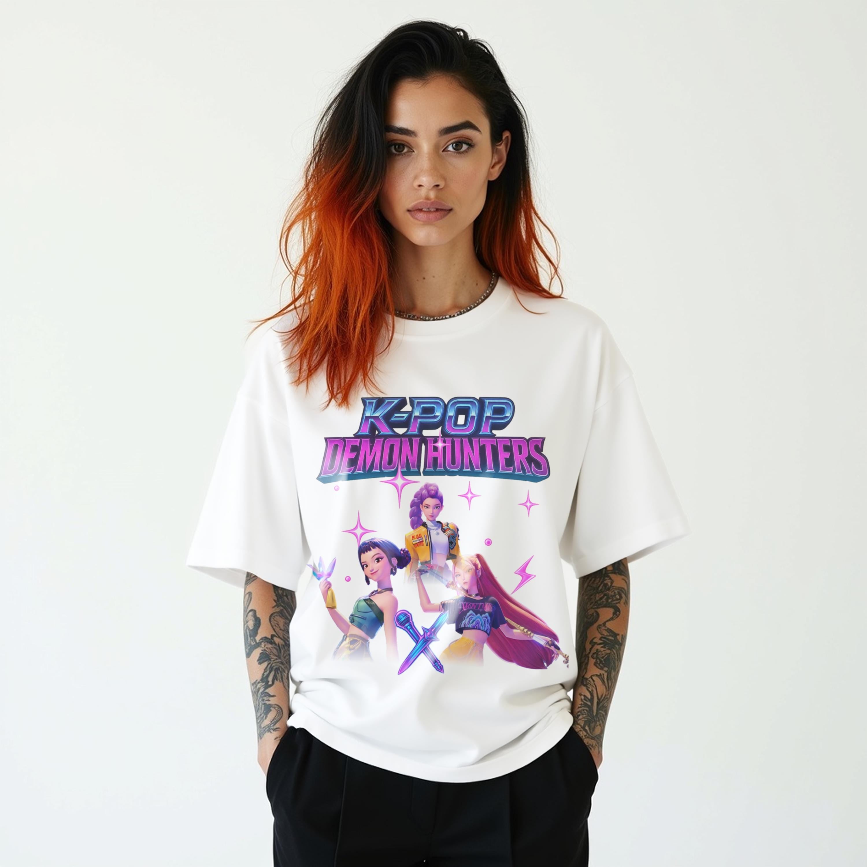 Kpop Demon Hunters T Shirt, Comfort Colors Tee, Huntrix Girl Shirt, Gift for Kpop Fan, Mira Rumi Joey, Idol Group, Huntrix Merch