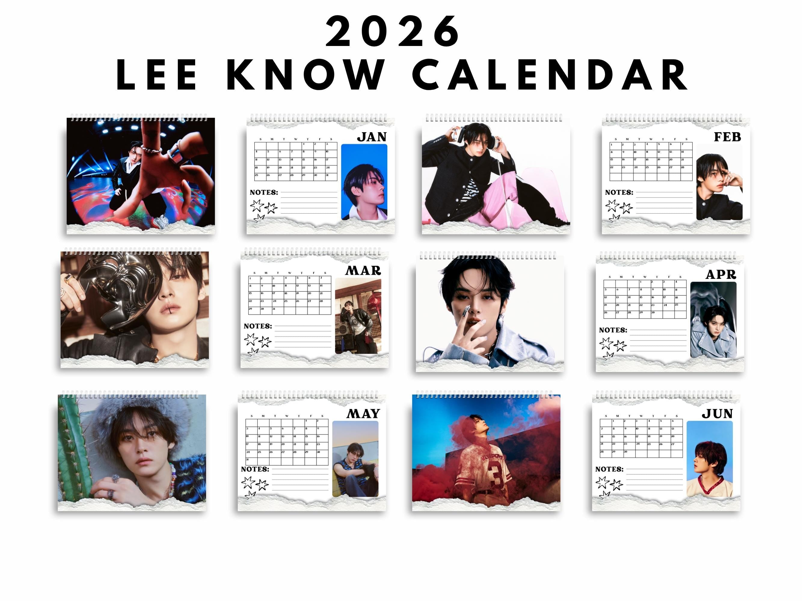 Custom 2026 Lee know Stray kids calendar