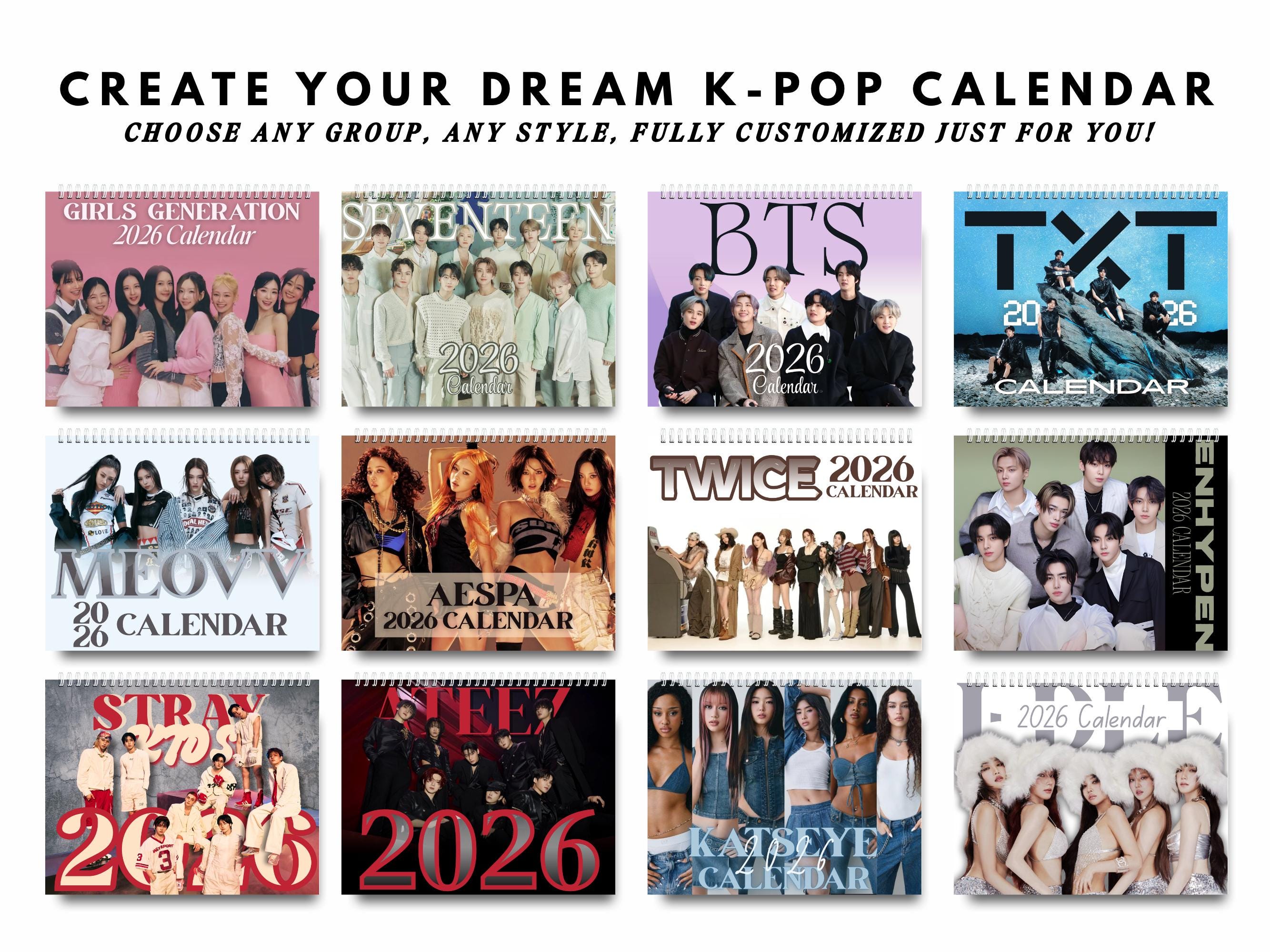 Custom 2026 K-Pop Calendar