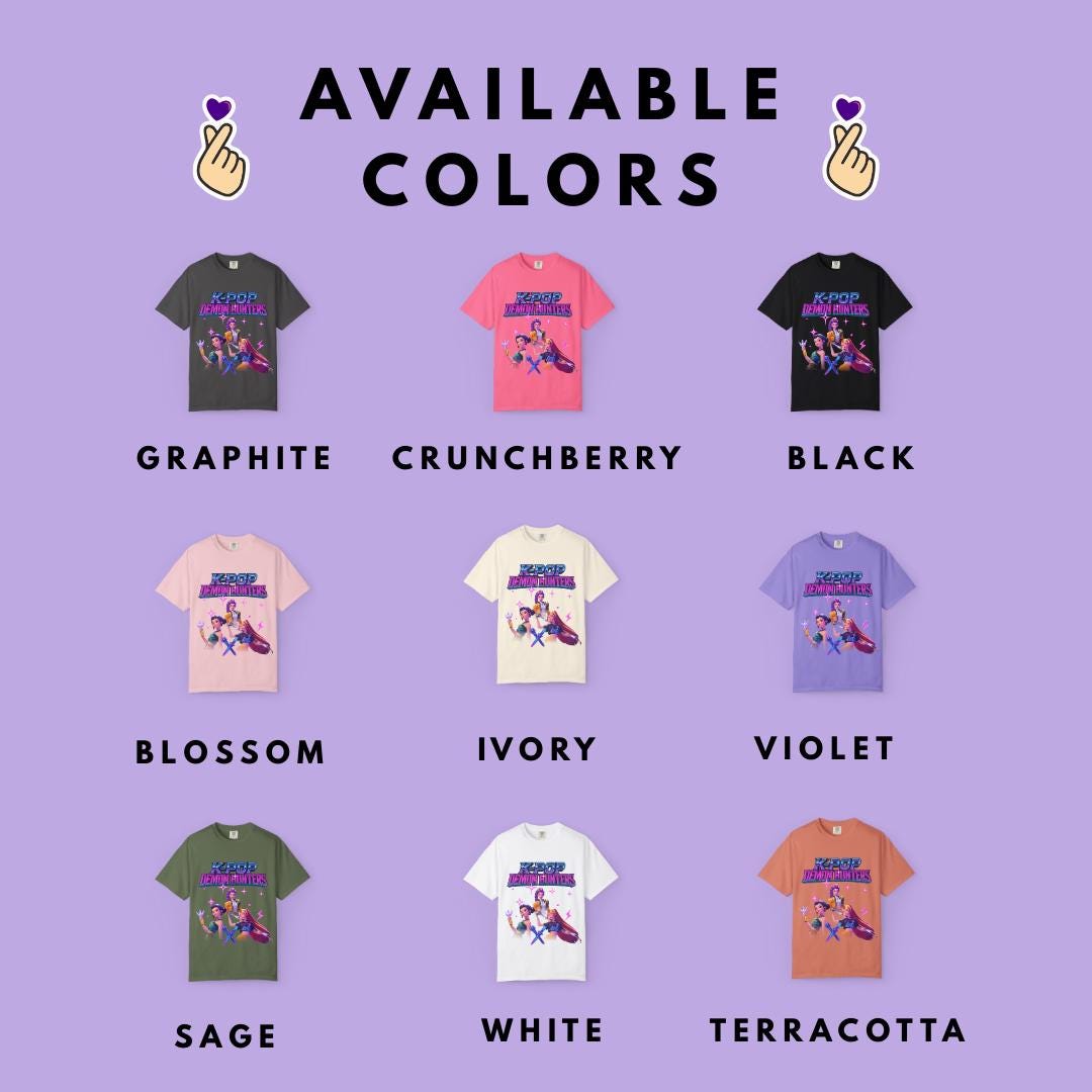 Kpop Demon Hunters T Shirt, Comfort Colors Tee, Huntrix Girl Shirt, Gift for Kpop Fan, Mira Rumi Joey, Idol Group, Huntrix Merch