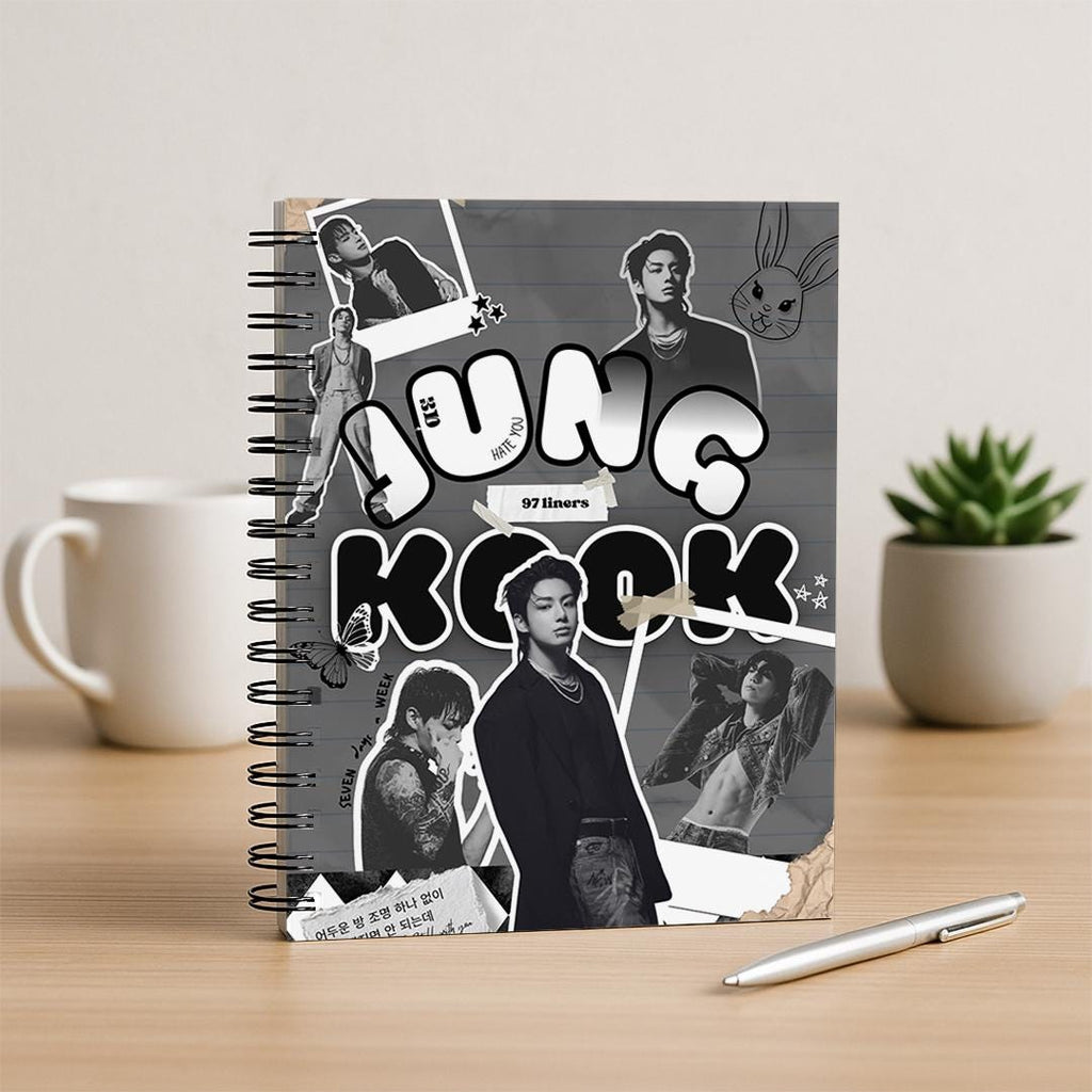 Jungkook Spiral Notebook | Kpop Journal for BTS Fans | 118 Page Ruled Notebook