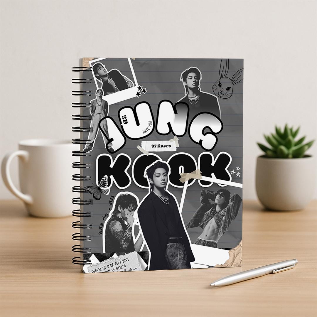 Jungkook Spiral Notebook | Kpop Journal for BTS Fans | 118 Page Ruled Notebook