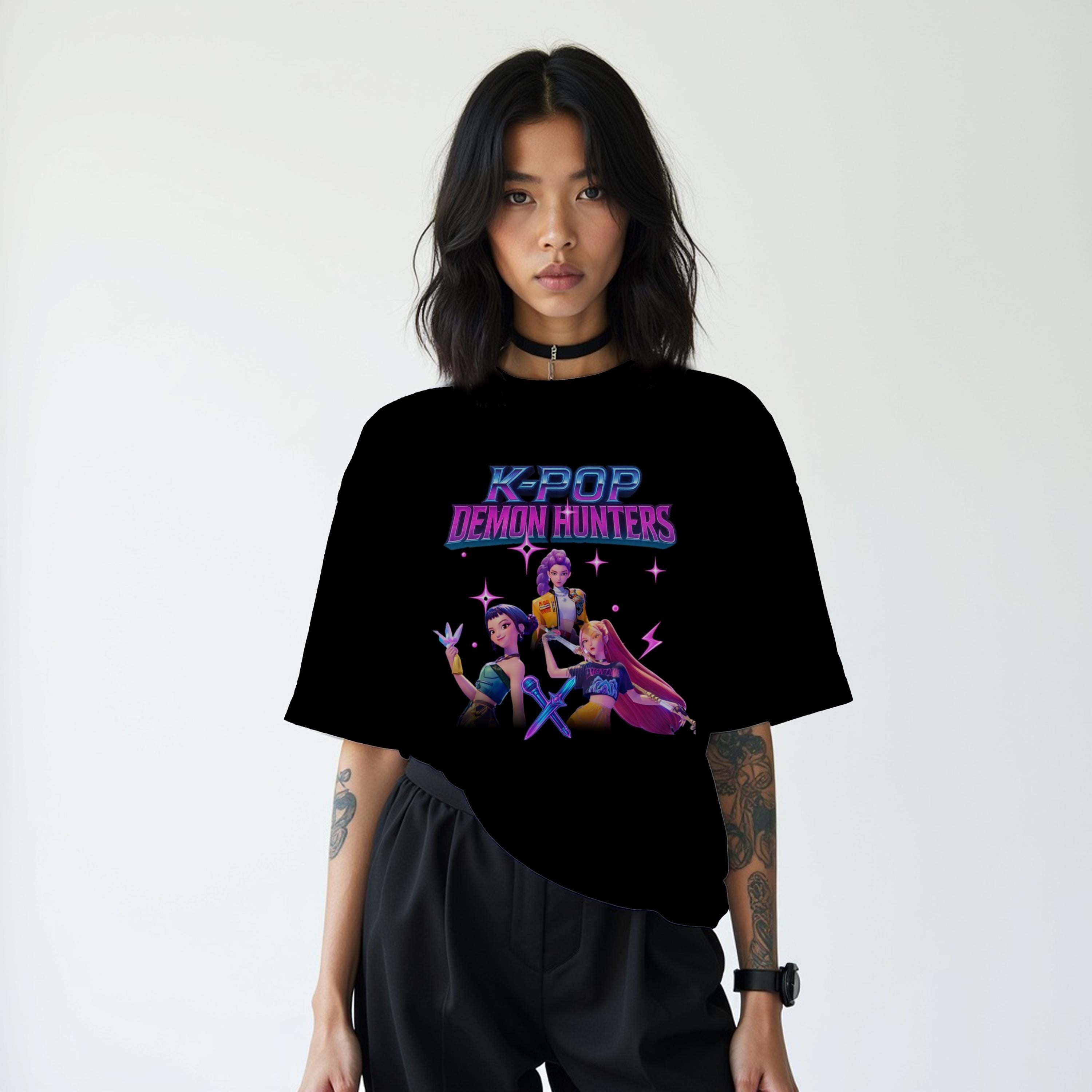 Kpop Demon Hunters T Shirt, Comfort Colors Tee, Huntrix Girl Shirt, Gift for Kpop Fan, Mira Rumi Joey, Idol Group, Huntrix Merch