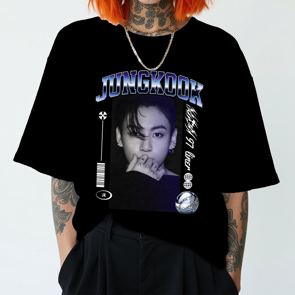 Customizable Kpop Shirt: 5 Photo Design, Soft Cotton Tee