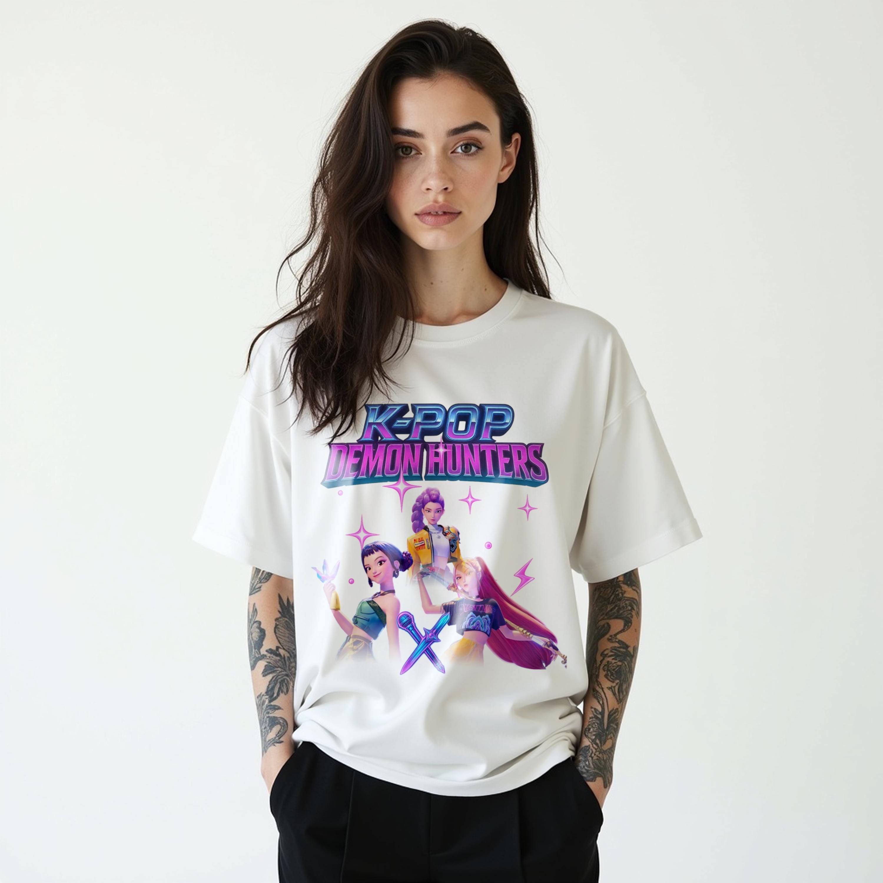Kpop Demon Hunters T Shirt, Comfort Colors Tee, Huntrix Girl Shirt, Gift for Kpop Fan, Mira Rumi Joey, Idol Group, Huntrix Merch